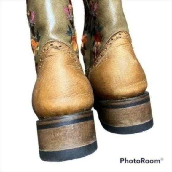 Verthali Cowboy Western Boot Womens Floral Embroidered Size 6.5 Square Toe - Picture 5 of 12